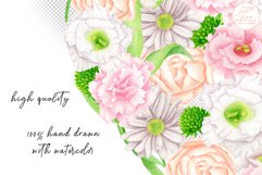 Floral Heart Watercolor Clipart. Flower Sublimation PNG Product Image 3