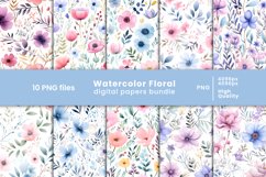 floral watercolor patterns and digital papers PNG Product Image 1
