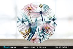 Watercolor Floral Dragonflies Wind Spinner Sublimation PNG Product Image 1