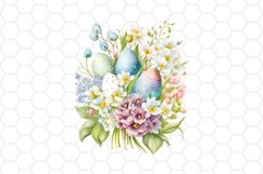 Watercolor Floral Easter basket Clipart Bundle
