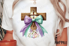 Watercolor Floral Easter Cross Clipart Product Image 3