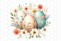 Watercolor Floral Easter Egg Cliparts Sublimation