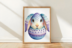 watercolor floral easter egg with bunny ears clipart Product Image 3
