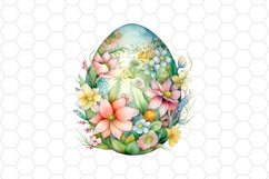 Watercolor Floral Easter Eggs Clipart