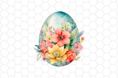 Watercolor Floral Easter Eggs Clipart