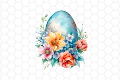 Watercolor Floral Easter Eggs Clipart