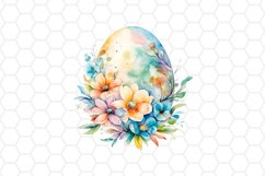 Watercolor Floral Easter Eggs Clipart