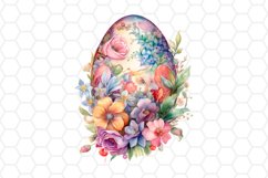 Watercolor Floral Easter Eggs Clipart