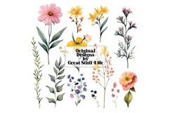 Watercolor Floral Clipart Elements Bundle Product Image 2