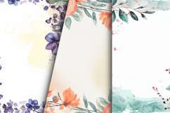 Watercolor Floral Frame Digital Paper Bundle Product Image 6