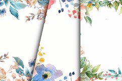 Watercolor Floral Frame Digital Paper Bundle Product Image 6