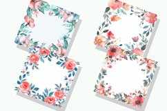 Watercolor Floral Frame Digital Paper Bundle Product Image 2