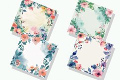 Watercolor Floral Frame Digital Paper Bundle Product Image 2