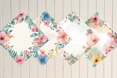 Watercolor Floral Frame Digital Paper Bundle Product Image 3