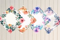 Watercolor Floral Frame Digital Paper Bundle Product Image 3