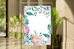 Watercolor Floral Frame Digital Paper Bundle Product Image 4