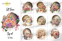 clipart,  bundle,  birthday,  watercolor,  universal,  classic,  gift,  box,  roses,  floral,