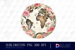 Floral Globe Watercolor Clipart Product Image 1