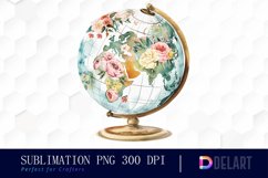 Floral Globe Watercolor Clipart Product Image 1