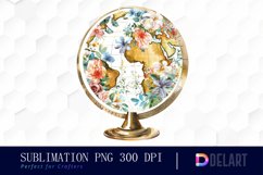 Floral Globe Watercolor Clipart Product Image 1