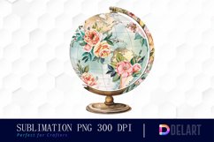 Floral Globe Watercolor Clipart Product Image 1