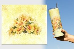 Watercolor Floral Grunge 20oz Skinny Tumbler sublimation Product Image 3