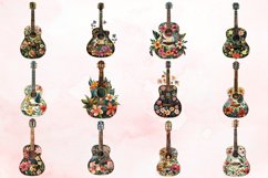 Watercolor Floral Guitar Clipart Bundle Product Image 2