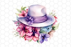 Watercolor Floral Hat Clipart