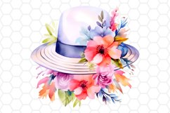 Watercolor Floral Hat Clipart Sublimation PNG