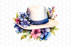 Watercolor Floral Hat Clipart Sublimation PNG