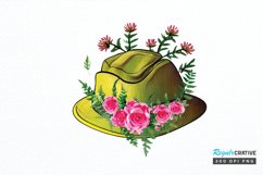 Watercolor Floral Hat Garden PNG Clipart Product Image 1