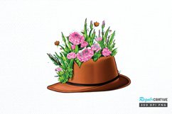 Watercolor Floral Hat Garden PNG Clipart Product Image 1
