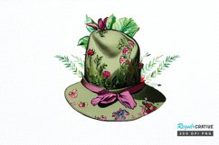 Watercolor Floral Hat Garden PNG Clipart Product Image 1