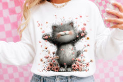 Watercolor Floral Kitten Clipart Product Image 2