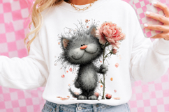Watercolor Floral Kitten Clipart Product Image 2