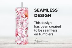 Watercolor Floral Messy Bun Tumbler Seamless Sublimation PNG Product Image 2