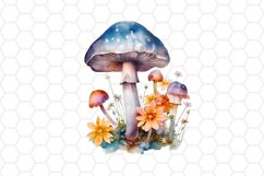 Watercolor Floral Mushroom Clipart