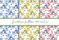 Watercolor floral seamless patterns Product Image 1