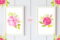 Watercolor Floral Alphabet Clipart. Wedding roses clipart Product Image 19
