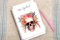 Watercolor Floral Skull Clipart Bundle Product Image 4