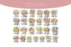 50 Watercolor Vintage Floral Teacup Spring Clipart Png Product Image 3