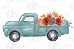 Colours of autumn flower pickup trucks decor design graphic. Product Image 2
