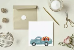 Colours of autumn flower pickup trucks decor design graphic. Product Image 7