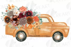 Colours of autumn flower pickup trucks decor design graphic. Product Image 3