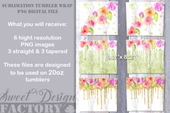 Watercolor Floral 20 oz Skinny Tumbler BUNDLE, spring design Product Image 2