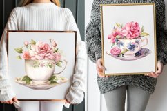 Floral Vintage Teacup Watercolor Clipart Bundle Product Image 5