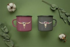 Vivid berry colors floral bull skull with flower bouquets Product Image 6