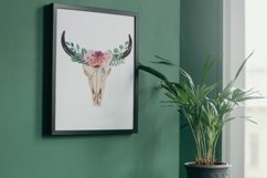 Vivid berry colors floral bull skull with flower bouquets Product Image 5