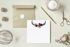 Vivid berry colors floral bull skull with flower bouquets Product Image 8