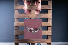 Vivid berry colors floral bull skull with flower bouquets Product Image 11